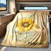 Sunflower Daughter Blanket Personalized Name Soft Comfortable Stylish Blanket Car Blanket Perfect For Travel Camping Outdoor Home Suitable For All