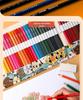 Large Capacity Canvas Roll-Up Pencil Case - 48 Holes for Colored & Sketch Pencils, Cute Design for Women & Students