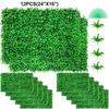 12pcs Artificial Boxwood Panel UV Boxwood Hedge Wall Panels Artificial Grass Backdrop Wall 24X16" 4cm Green Grass Wall Fake Hedge for Decor Privacy