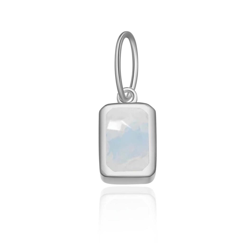 12 Birthstone Colored Zircon Square Pendant Necklace, S925 Sterling Silver, European & American Style