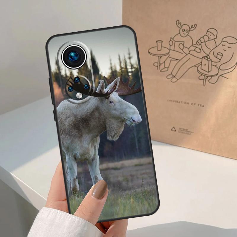 Stag Bull Moose Reindeer Deer For Honor Magic 8 5 6 7 Pro Case For Honor 400 200 Lite 50 70 90 X8c X8b X9a X9b X9c X9d Win