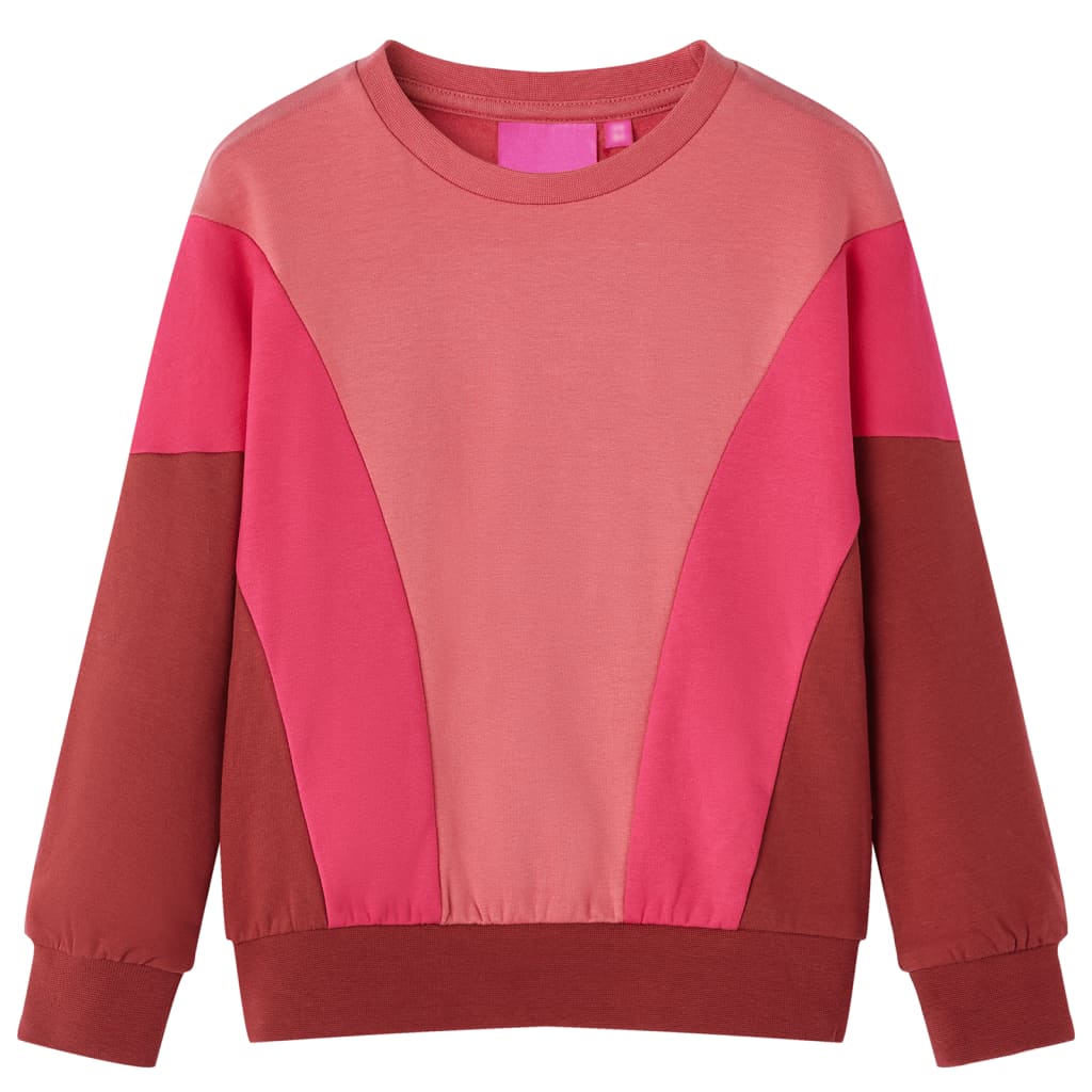 Super Merchant Kinderhoodie In Kleurblokken, Roze En Henna, 116