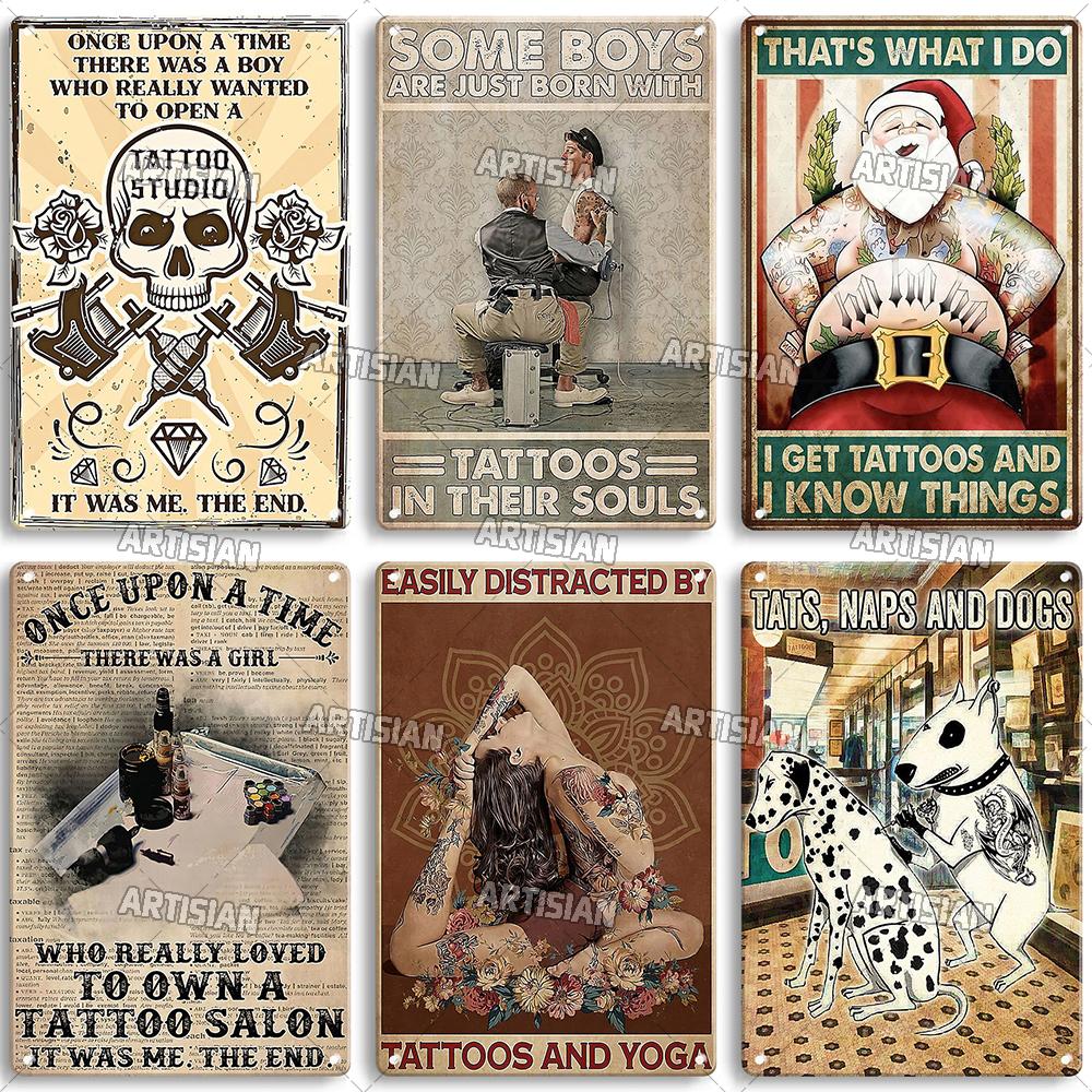 Artisian Tattoo Retro Metal Poster Job Tin Plaque Hobby Decorative Plate Wall Decor Garage Bar Pub Club Hotel Cafe Kitchen Home