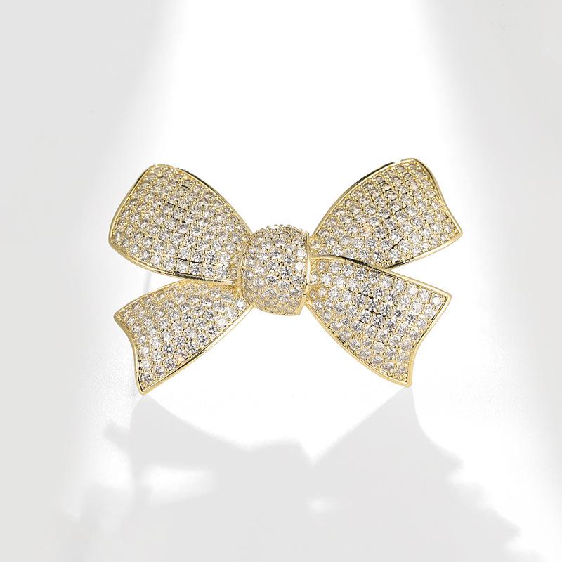 Bo Xin Yun Elegant Korean Zirconia Bow Brooch for Women