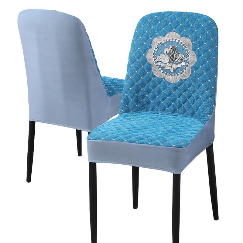 

1 шт. защитный чехол с принтом лося, чехол для стула, чехол для кухонного сиденья, чехол для обеденного стула с высокой спинкой из полиэстера, водонепроницаемый, большого размера синий