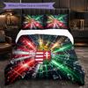 Hungary Football Pattern 3 Pieces Bedding Set Soft Microfiber Duvet Cover with Pillow Cases for Bedroom