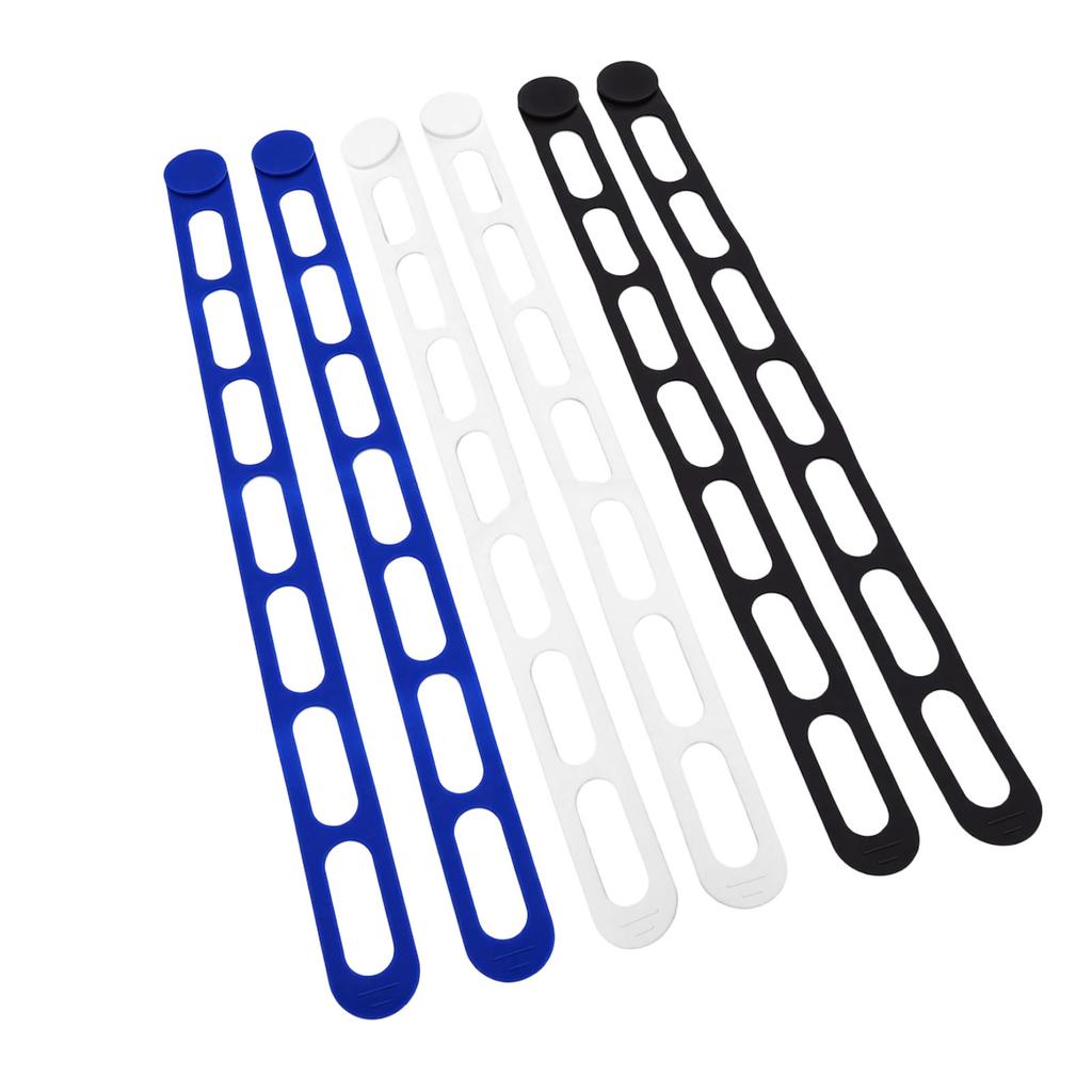 6PCS Silicone Utility Straps Reusable Elastic Self Lock Silicone Ties for Cooker Lid Lunch Box