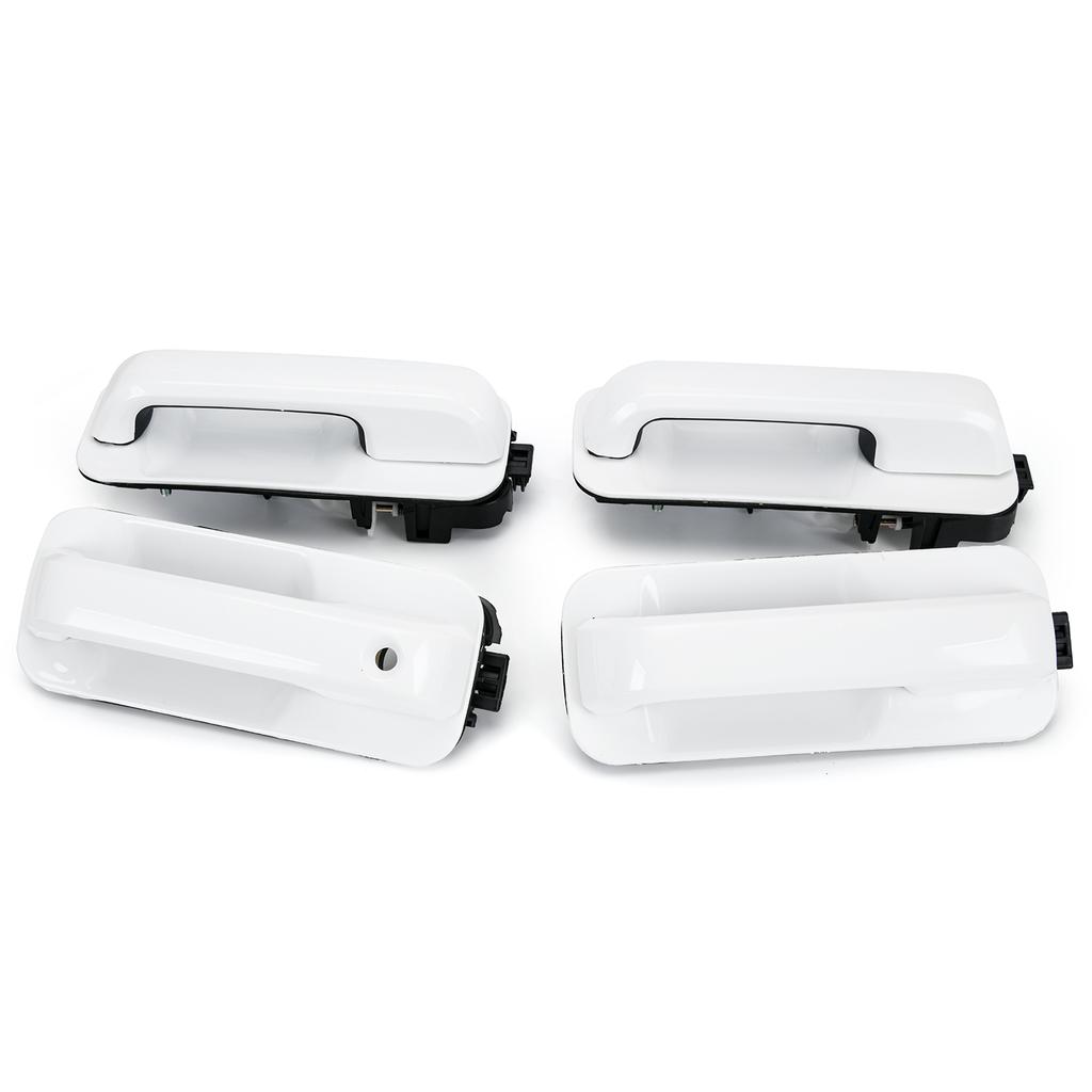 4PCS Pearl White Door Handle Set Front & Rear For Ford F150 Pick-up Truck FL3Z1522405AA JC3Z2522404AA JC3Z2626605AA