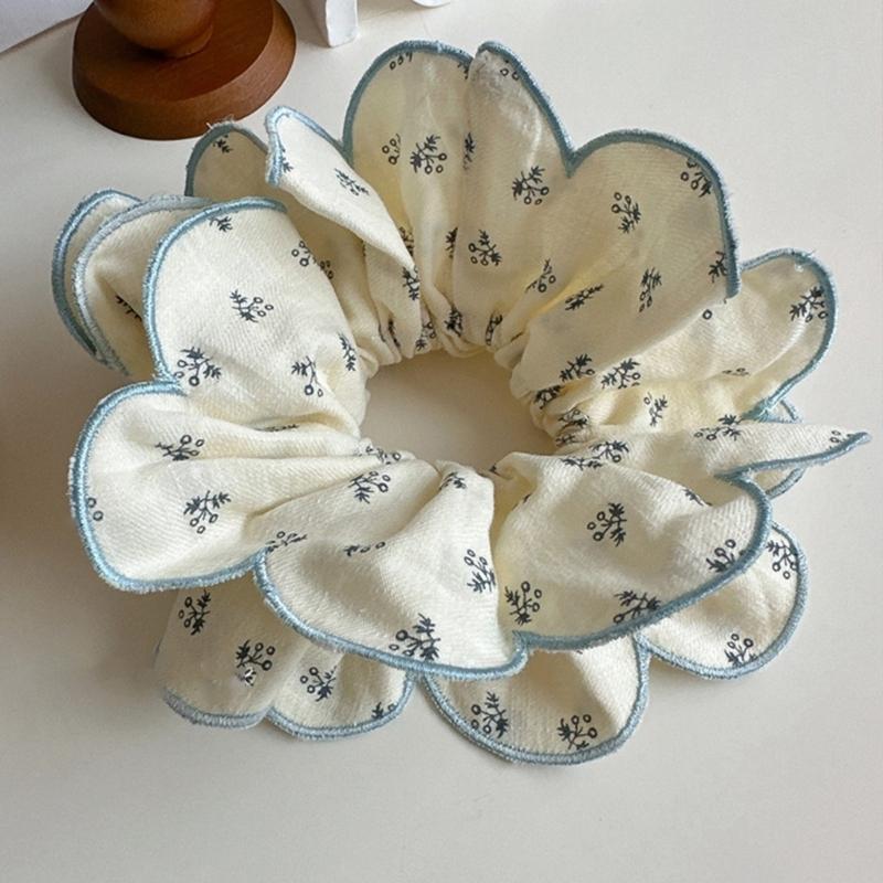 Hair Tie Blue Floral Hair Rope Floral Scrunchies Princess At Large Floral Tie Princess At Large Hair Tie