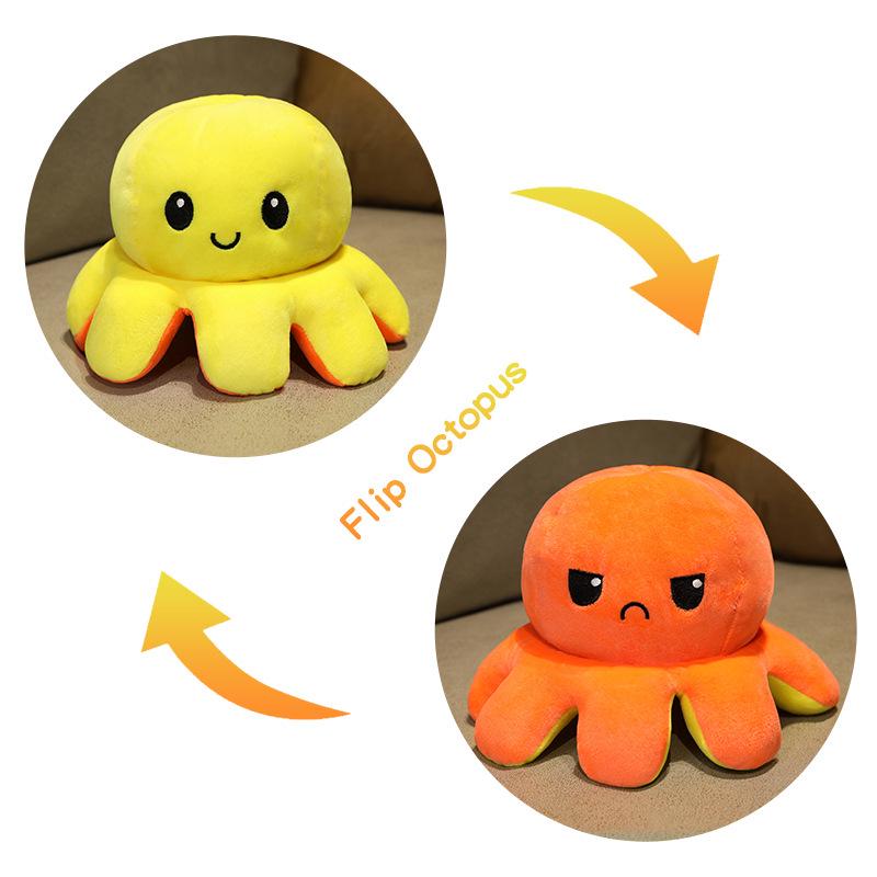 Reversible Octopus Plush Toy - Double-Sided Face-Changing Dancing Doll