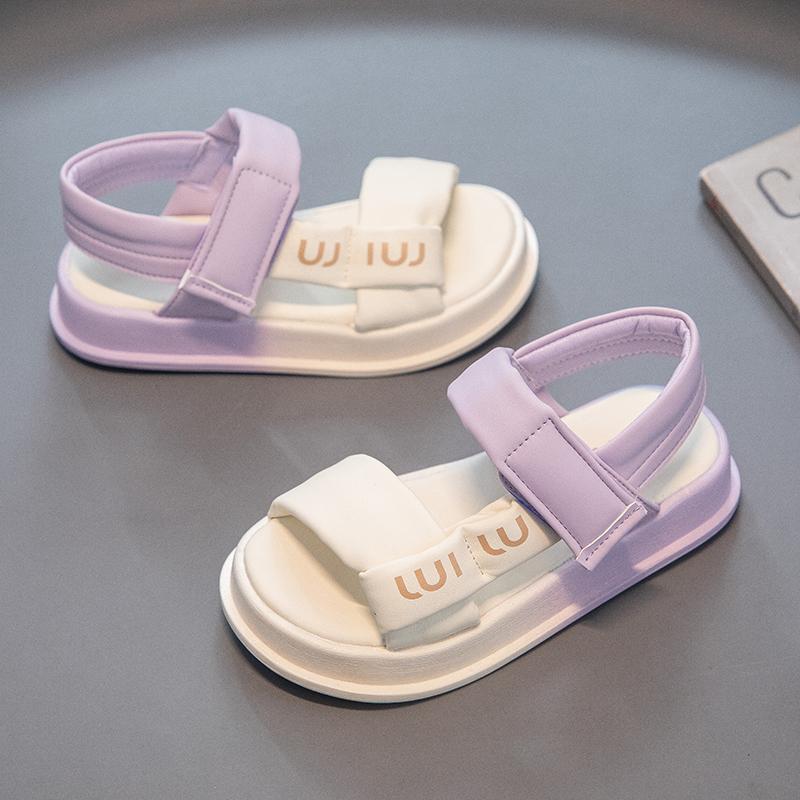 Children Summer Sandals Fashion Boys Girls School Sports Sandals Open-toe Causal Kids Thick Bottom Beach Sandals Anti-Slippery
