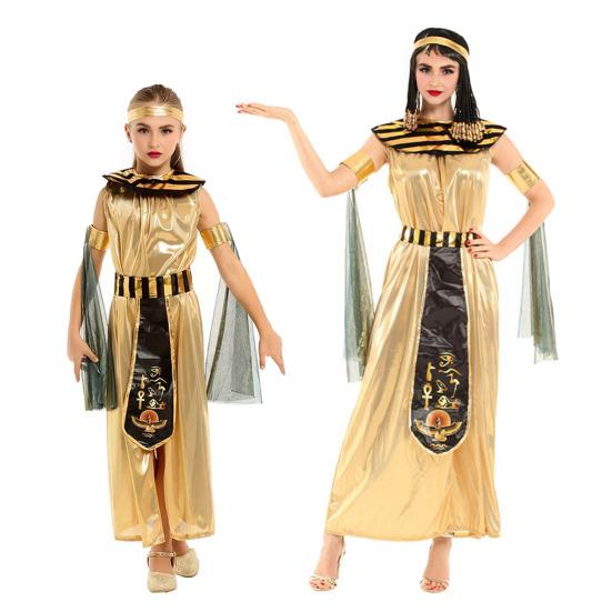 תחפושת המלכה קליאופטרה לבנות ילדים שמלה מצרית עתיקה אביזר קוספליי לליל כל הקדושים למסיבות תחפושות