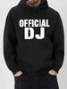Official DJ Graphic Print Casual hoodie-Casual Pullover Sweatshirt - 100% Polyester Knit Fabric