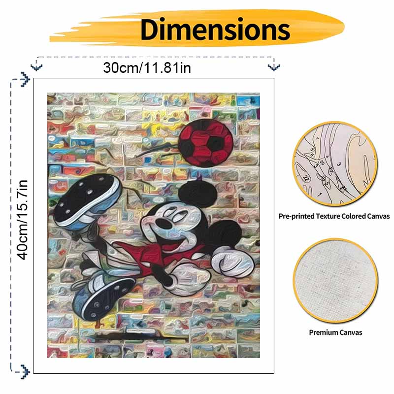 Disney Mickey Mouse Soccer oil paint by numbers painting kit handmade diy home decor gifts wall art decoration canvas hobby craft painting