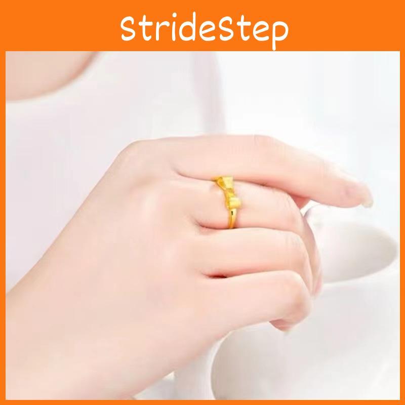 Adjustable Brass Stunning Gold Plated Ring With Heart Bowknot And Wheat Design