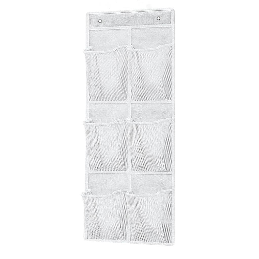 6 Grids Wall-mounted Sundries Organiser Non-woven Fabric Closet Storage Mesh Bag Pocket Clear Hanging Over The Door Cloth Box