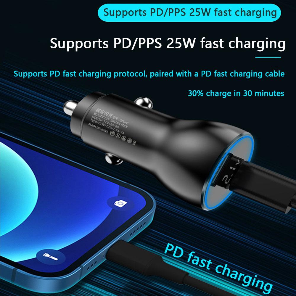 100W/120W USB Car Charger 5A Fast Charing QC 3.0 PD 3.0 SCP AFC Dual USB Car Phone Chargers for IPhone Huawei Samsung Xiaomi