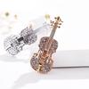Wedding Party Favor Personalized Gifts for Guests Violin Brooch Bling Crystal Pins Love Lapel Brooches Rhinestone Brooch