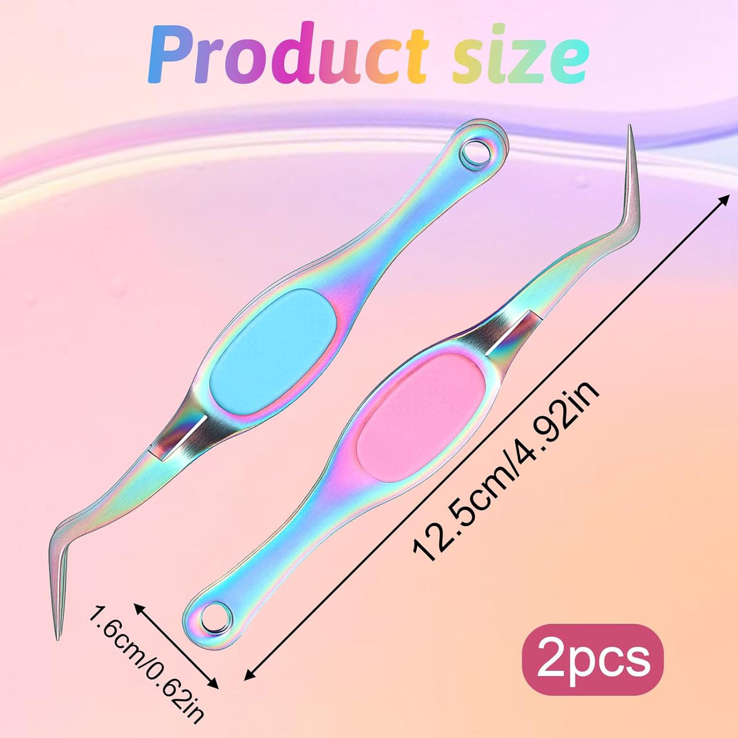 2 Pcs Craft Reverse Tweezers Crossing Lock Tweezer Precision Curved Tweezers Soft Grip Bent Fine Point Tweezer for Jewelry DIY Electronics Laboratory