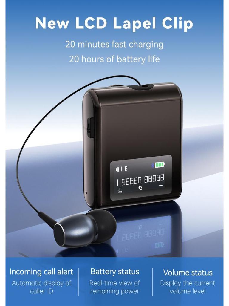 Bluetooth Clip-On Headset zum Fahren & Radfahren: Geräuschunterdrückung, Großer Akku, Lange Akkulaufzeit, Ein-Ohr-Sportdesign