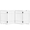 Dog Gate, Foldable and Non-Slip, Swiveling Support Feet, Wood Frame, 183x24.5x61 Cm, White