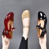 Patent Leather Soft Leather Shoes Spring and Summer Shallow Mouth Round Head Women's Soft Leather Soft Sole Women's Shoes Flat Doudou Shoes