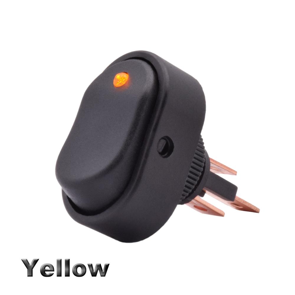 

5/10pcs ASW-20D Auto Car Boat Rocker Switch ON OFF 12VDC 30A with Dot LED Illuminated Red Green Blue Yellow Button T85 Switch 5pcs