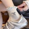 Women's Polka Dot Bowknot Seamless Ankle Socks - Thin Cotton for Spring, Summer & Autumn