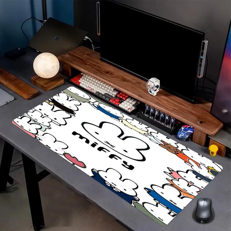 Miffy Print Mouse Pad, Anti‑Slip Desktop Keyboard Mat, for PC Laptop Gaming Working Daily Use, Cool Festival Surprise Gift