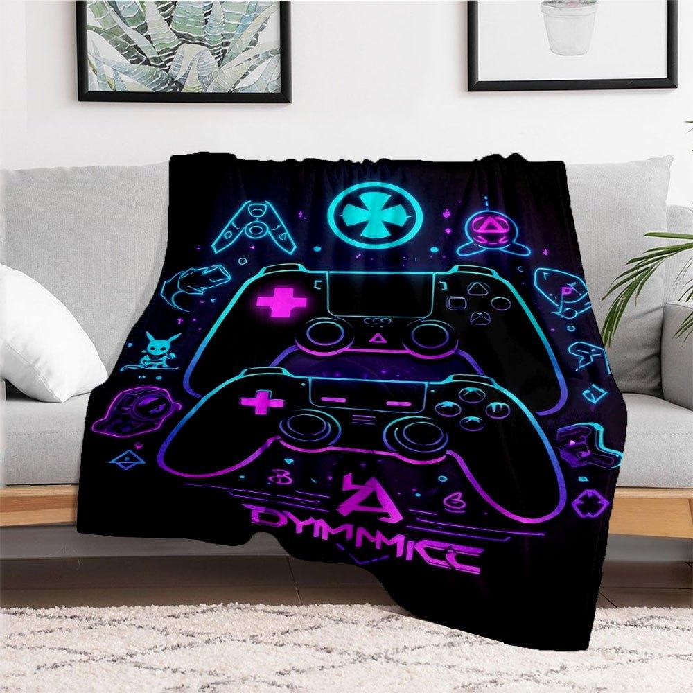 

Neon Gaming Controller T-Shirt - Gamer Vibes TeeBlanket Flannel Throw Blanket for Sofa, Bed, Travel, Camping, Office, Couch, Chair, And Bed 150x180cm