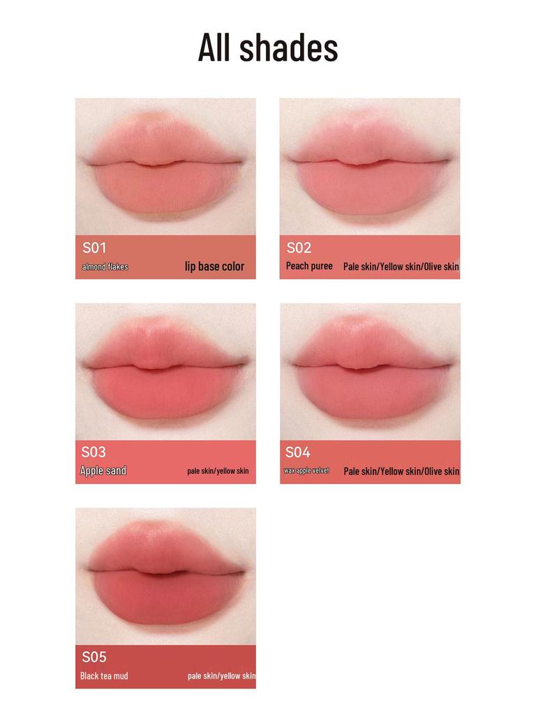 AZTK Non-Stick Matte Sherbet Lip Mud - Nude Color, Long-Lasting Lipstick