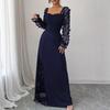 French Retro See-through Long Sleeve Evening Dress (2026)