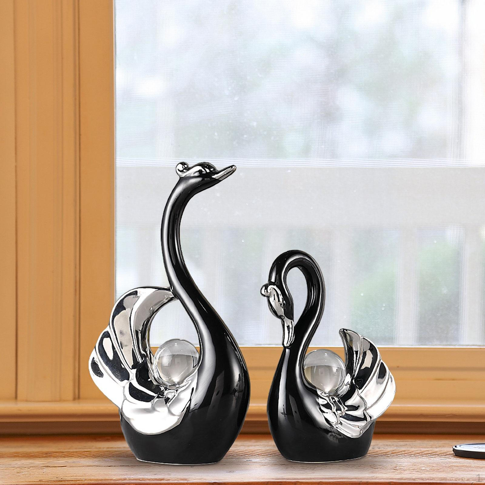 2 штуки статуэтки лебедей, статуэтка животного, декоративные аксессуары, скульптура, сувенир, подарок для стола