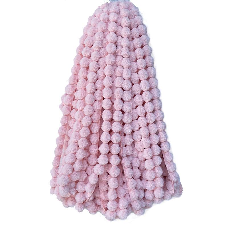 3cm Faux Rabbit Fur Ball Strips Soft Cute Stringing Balls for DIY Clothing Accessories Home Textiles Pillow Trim Curtain Decor