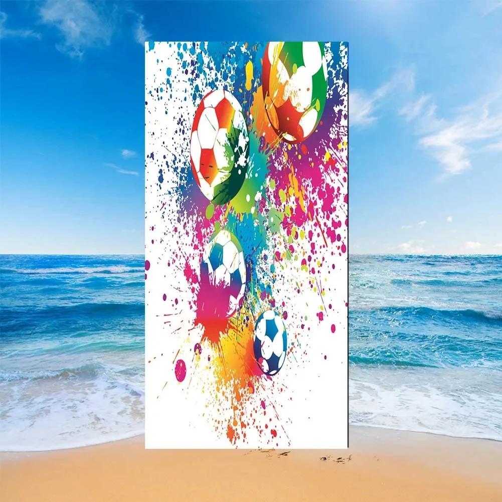 Football Beach Towel, Microfiber Bath Towel for Women Teen, Sand Free Quick Dry Yoga Sports Travel Towels Soft Swimming Cover