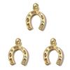 3pcs 18k Gold Plated Charm Heart/Horseshoe/Dices Poker Card Pendants with Cubic Zirconia Necklace Earrings Components
