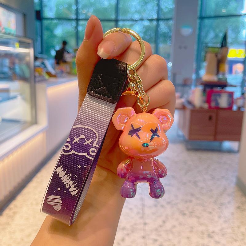 Acryl Cartoon Graffiti Bär Schlüsselanhänger Kreative Puppe Damen Taschenanhänger Niedlicher Auto Schlüsselanhänger Weihnachts Geburtstagsgeschenk