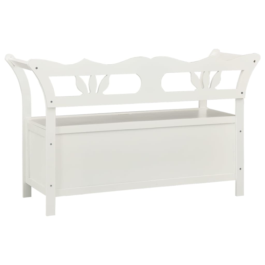Vidaxl Ławka, Biała, 107X45X75,5 Cm, Lite Drewno Jodłowe