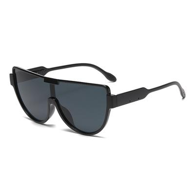 Fashion Large Frame One-Piece Pilot Sunglasses Women'S Street Shot Mask Sunglasses Trendy Street Shot Sunglasses