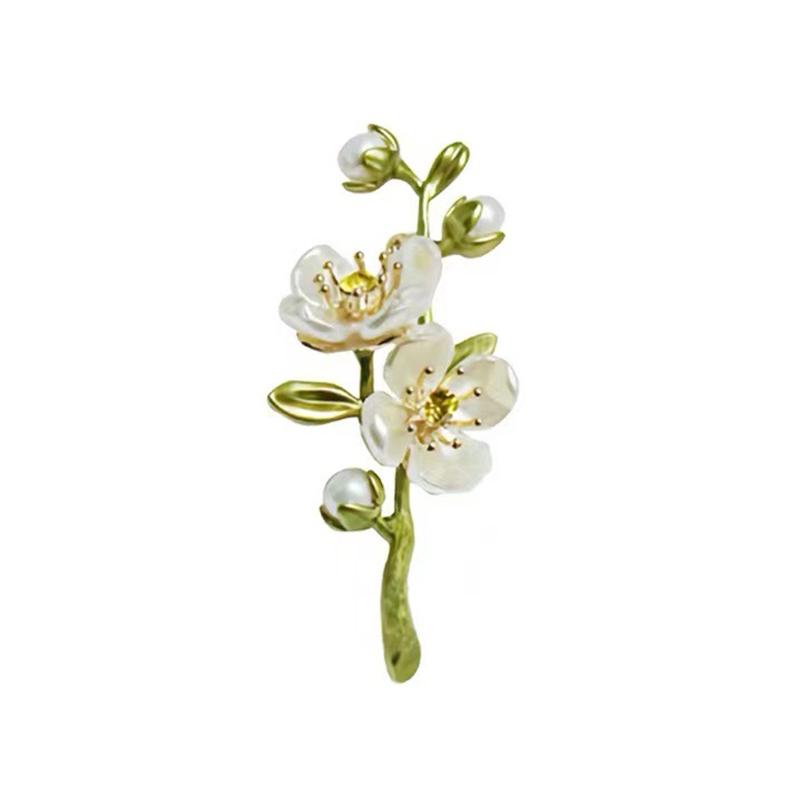Retro Temperament Grün Jasmin Brosche Für Frauen Hochzeiten Bankett Büro Brosche Geschenke Kleidernadel Accessoire Ornament