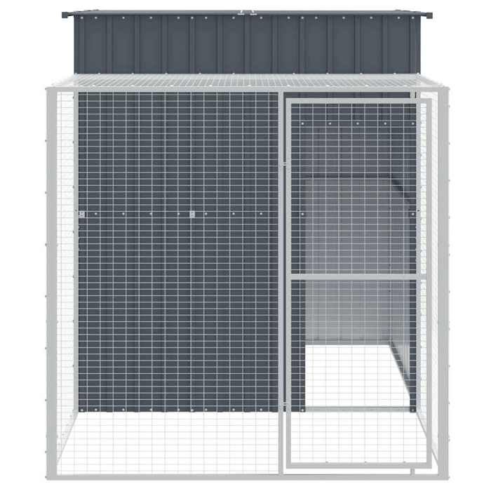 VidaXL Poulailler avec cour anthracite 165x251x181 cm acier galvanisé, poulailler, enclos à poules, poulailler avec enclos, 172367