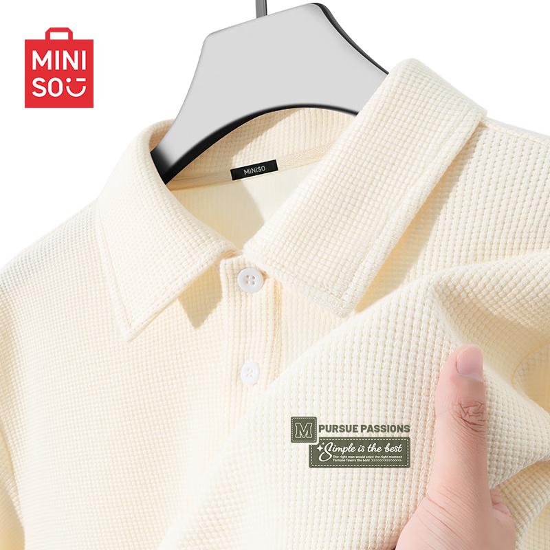 MINISO Men's 2026 Summer Waffle Polo Shirt