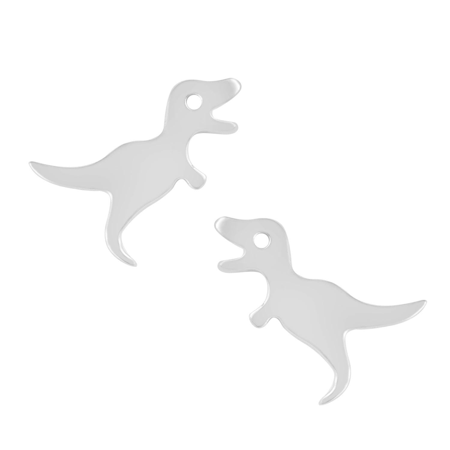 

Dinosaur Stud Earrings - Sterling Silver білий