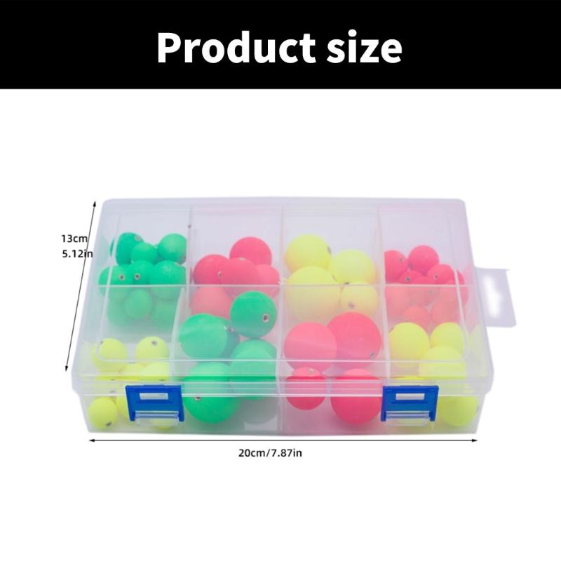 60Pcs/set Round Shape Fishing Bobbers, Large Mixed Color Plastic Float Fly Fishing Float Outdoor Fishing Bobber Tackle