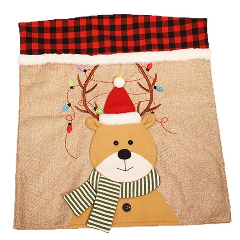 Christmas Dinner Christmas Chair Covers Festive Dining Covers Christmas Chair Back Protection Decorative Covers Anti-Slip Design