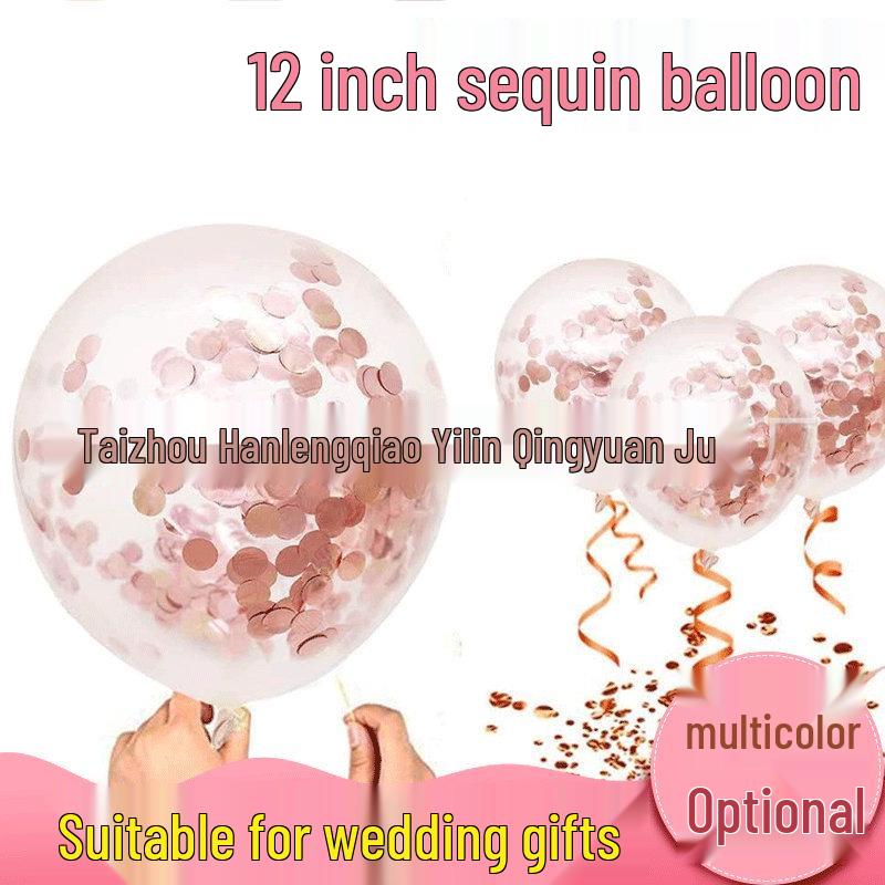 12-calowe przezroczyste balony lateksowe z konfetti i cekinami na wesela, urodziny i uroczystości świąteczne