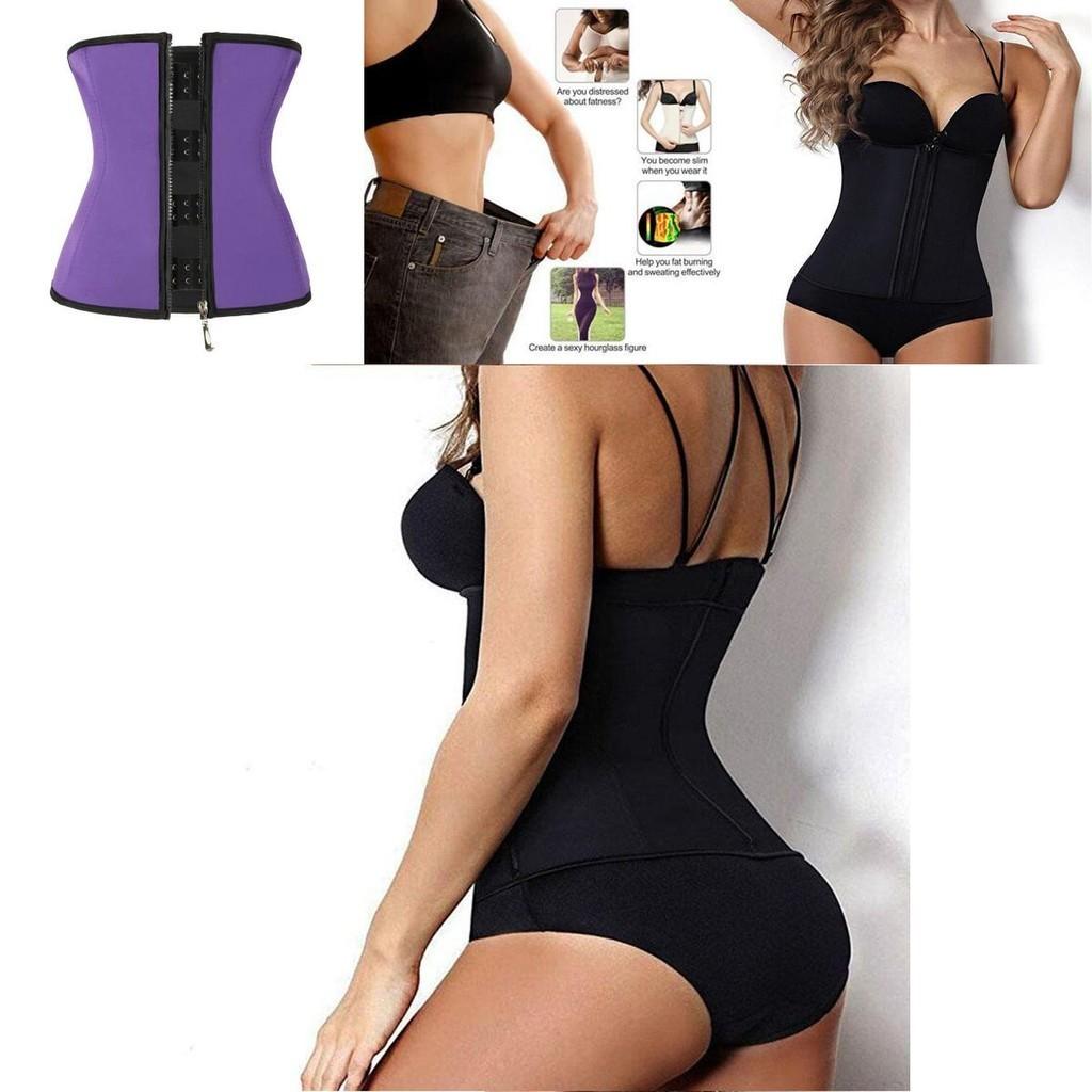 Body Shaper Corset Neoprene Waist Trainer Underbust Zipper Slimming Cincher