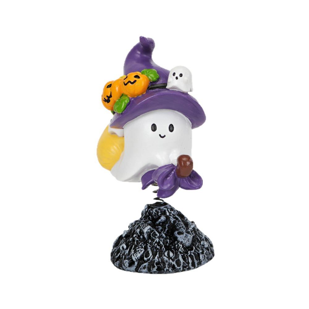 Resin Ghost Art Sculpture Cartoon Ghost Figurine Ornament Halloween Ghost Statue  Bookshelf