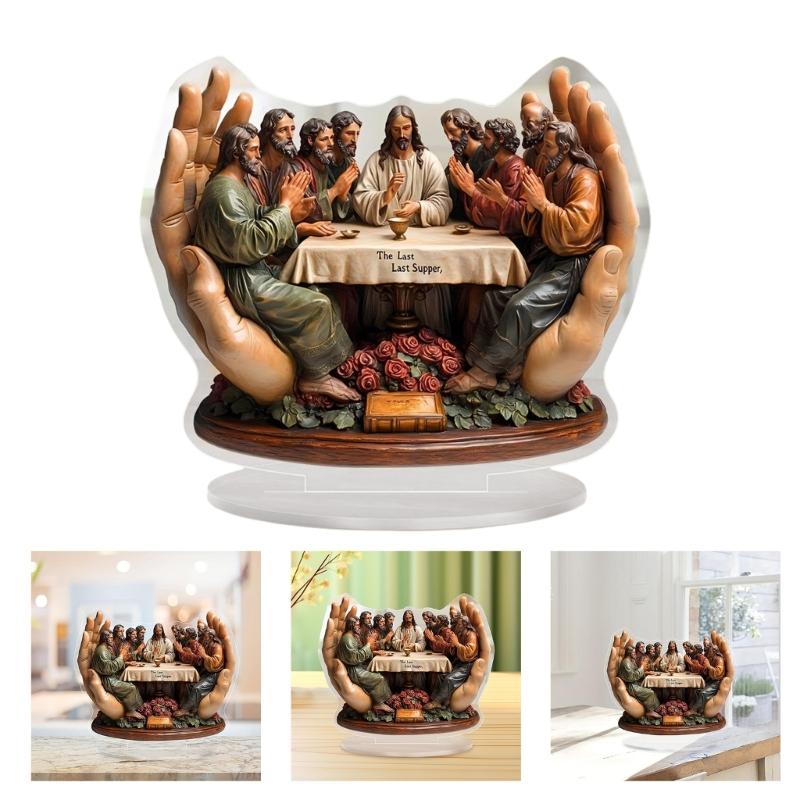 Stabiles Acryl-Abendmahl-Ornament Glaube Inspiriert Schreibtischdekoration für Arbeitszimmer