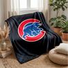 Chicago Cubs Flannel Fleece Blanket Cozy Warm Throw Blanket For Couch Bed Travel All Season Use